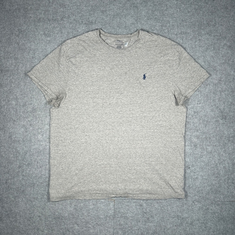 Polo Ralph Lauren T-Shirt Mens XL Gray Classic Fit Pony Logo Crew Neck Casual